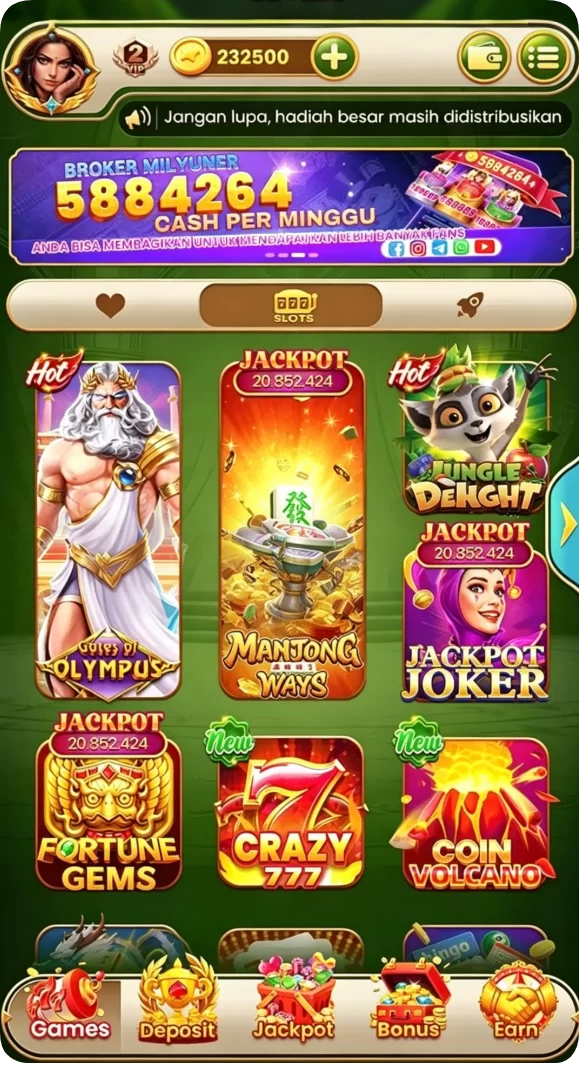 Tampilan utama aplikasi Review Aplikasi jeniustoto yang intuitif dan efisien.